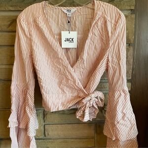 Jack by BB Dakota Striped Wrap Blouse NWT